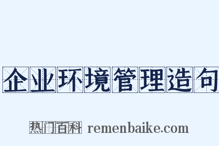 企业环境管理造句是什么意思的图片